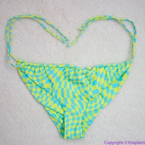 NEW It’s Now‎ Cool x free people checkered wave bikini bottom, L - Picture 4 of 16
